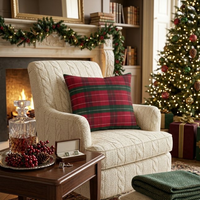 Dark Red-Green Christmas Pattern Cushion (Creator Uploaded)