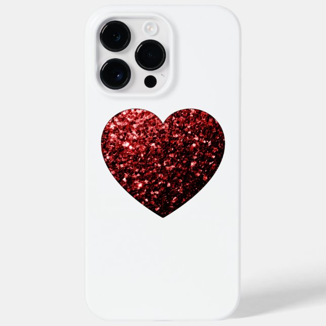 Dark red heart faux glitter sparkles Case-Mate iPhone case (Back)