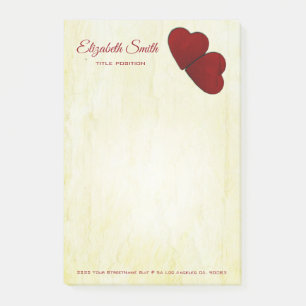 Dark Red Hearts Post-it Notes