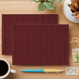 Dark Red Herringbone Pattern Envelope