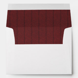 Dark Red Herringbone Pattern Interior Envelope