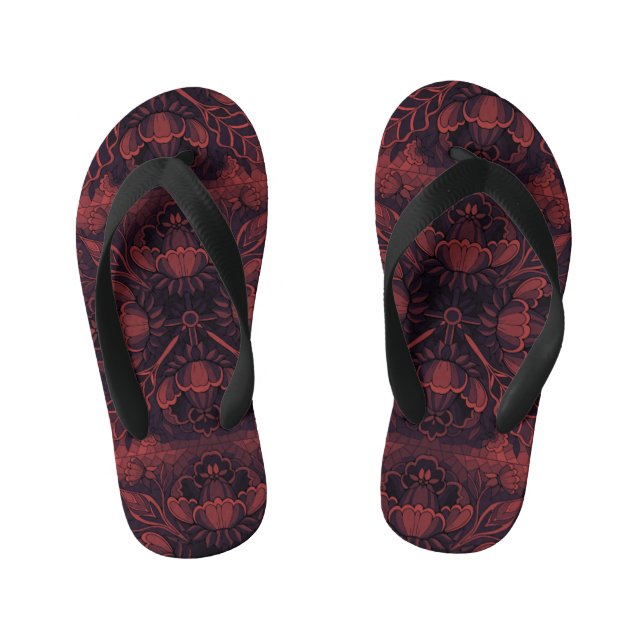 Dark red kid's thongs (Footbed)