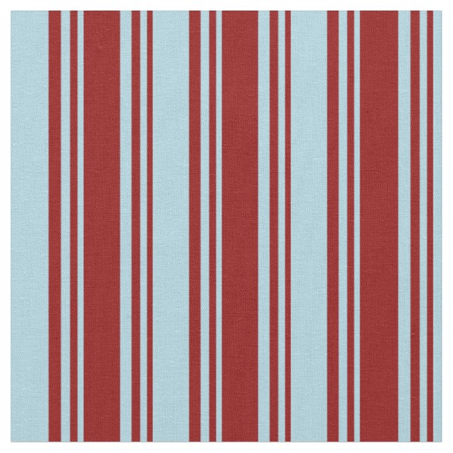 Dark Red & Light Blue Stripes/Lines Pattern Fabric (Close Up)