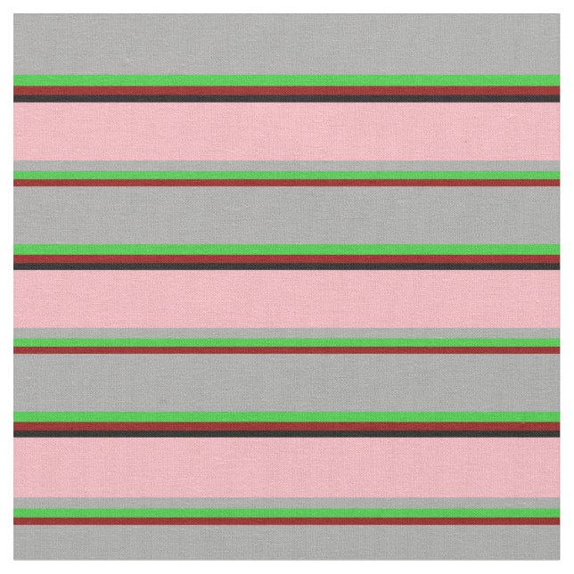 Dark Red, Lime Green, Dark Grey, Light Pink, Black Fabric (Close Up)