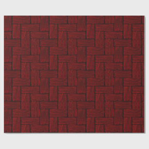Dark Red Lincoln Logs Wrapping Paper