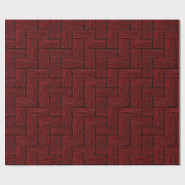 Dark Red Lincoln Logs Wrapping Paper (Flat)