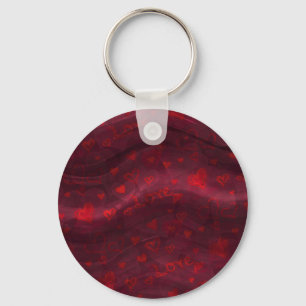 Dark Red "Love" Keychain