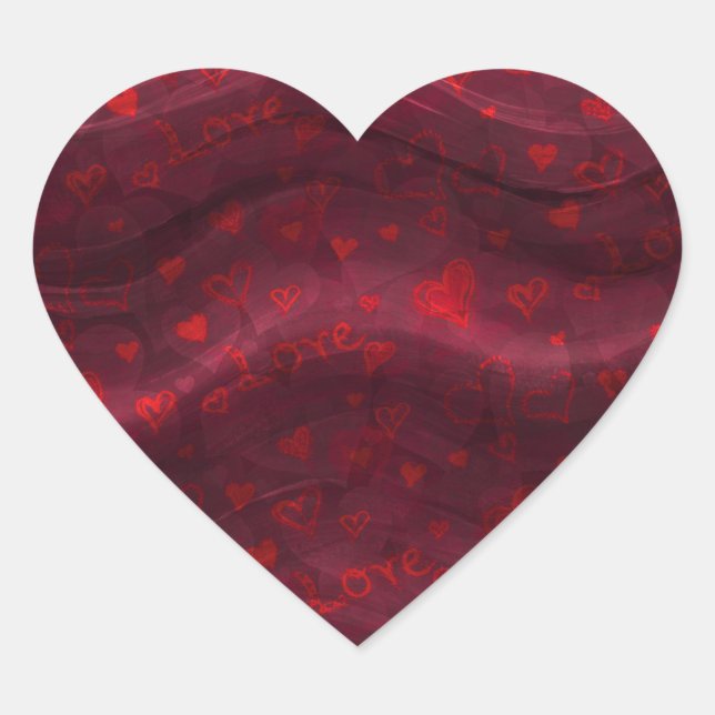 Dark Red Love Sticker (Front)