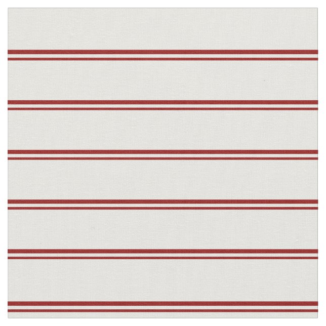 Dark Red & Mint Cream Stripes Fabric (Close Up)