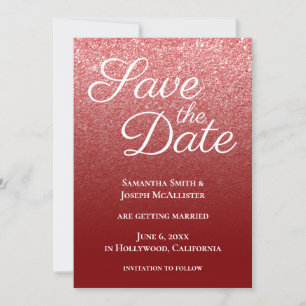 Dark Red Modern Gradient Save The Date