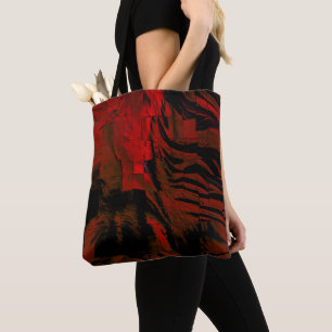 Dark red mosaic with lightly carved and satin thr tote bag