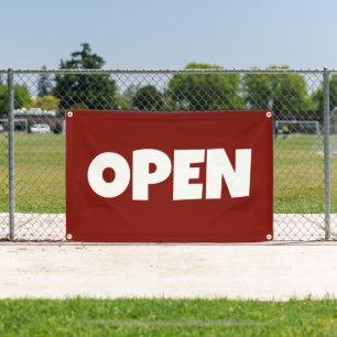 Dark Red OPEN Banner