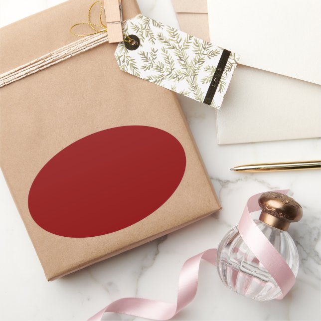 Dark Red Oval Sticker (Gifting)