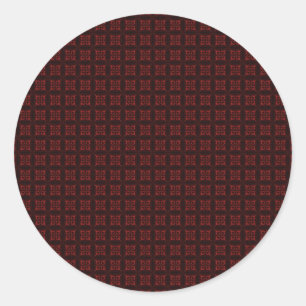 Dark red pattern classic round sticker