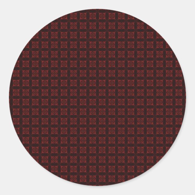 Dark red pattern classic round sticker (Front)