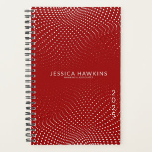 Dark Red Pop Dots Year Weekly Planner