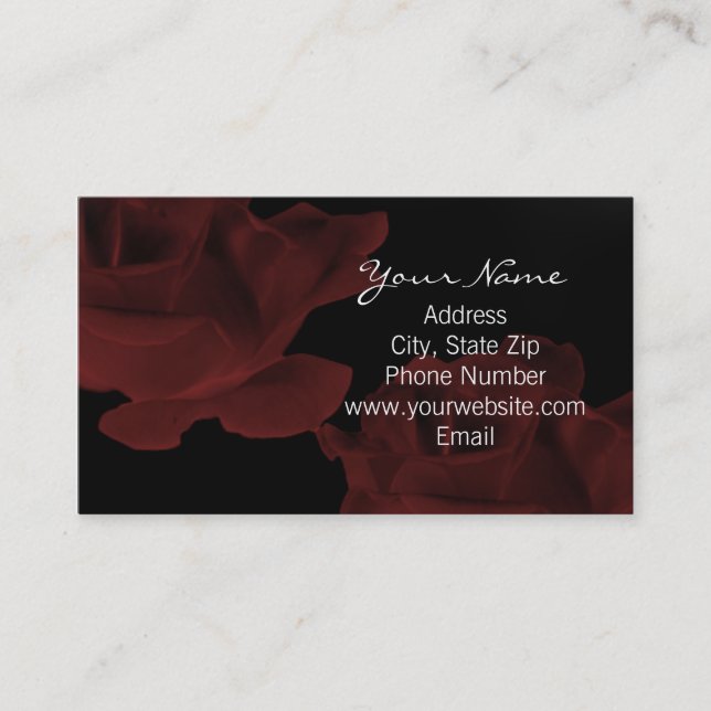Dark Red Rose Business Card (Front)