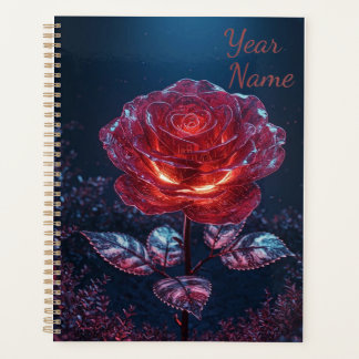 Dark Red Rose Planner
