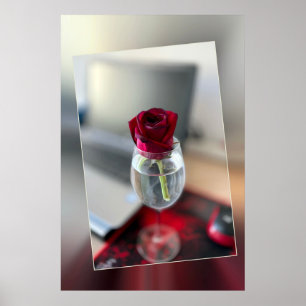 Dark red rose poster