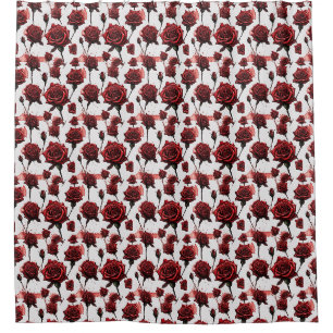 Dark Red Rose Shower Curtain