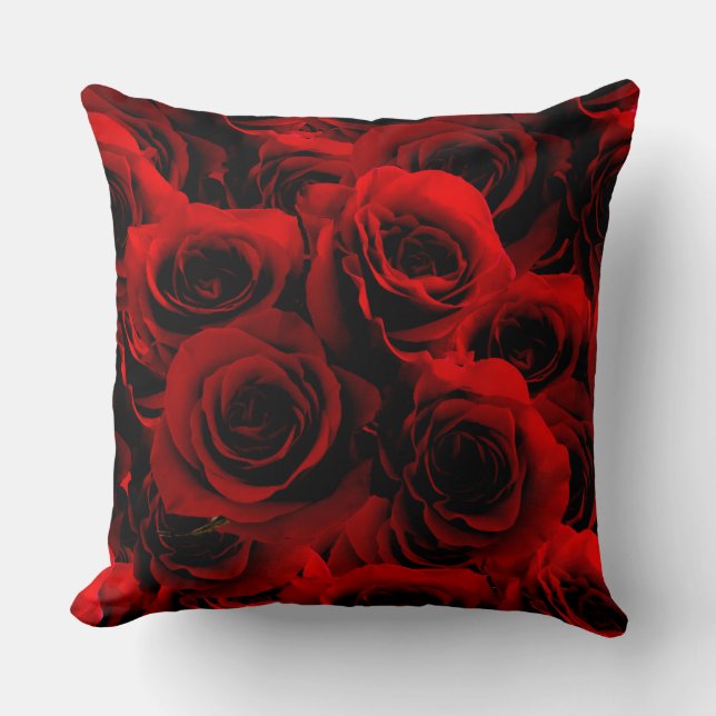 Dark Red Roses For you Cushion (Front)