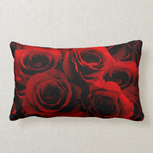 Dark Red Roses For you Lumbar Cushion