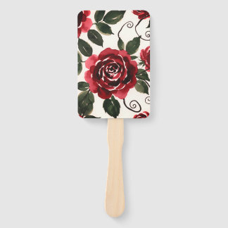 Dark Red Roses Set of Fans