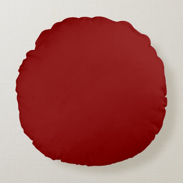 Dark Red Round Pillow (Front)