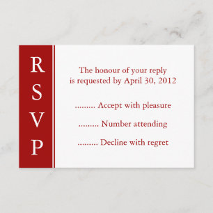 Dark Red RSVP, Response or Reply Cards
