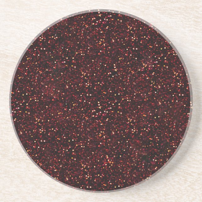 Dark Red Ruby Glitter Coaster (Front)