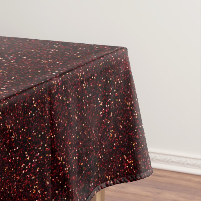 Dark Red Ruby Glitter Tablecloth (In Situ)