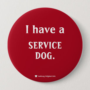 Dark Red Service Dog 10 Cm Round Badge