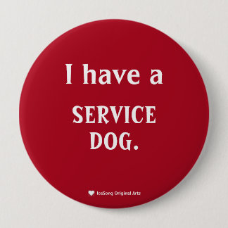 Dark Red Service Dog 10 Cm Round Badge