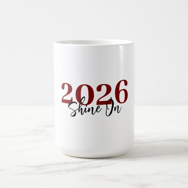 Dark Red “Shine Bright” New Beginnings – Custom  Coffee Mug (Center)