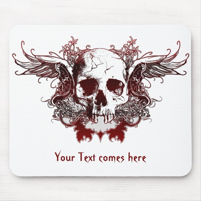 dark red skull Mousepad (Front)