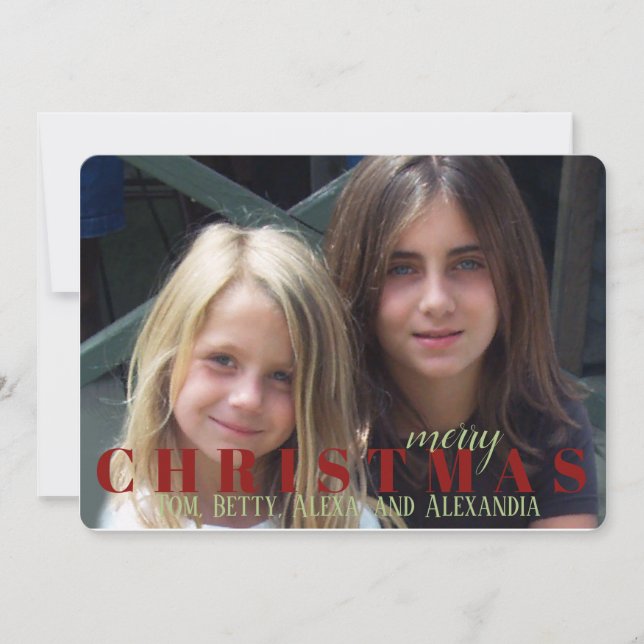 Dark Red Snowflake Double Sided Photo Card (Front)