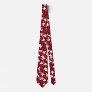 Dark Red ⚽ Soccer Ball Collage - Two Side Print Tie