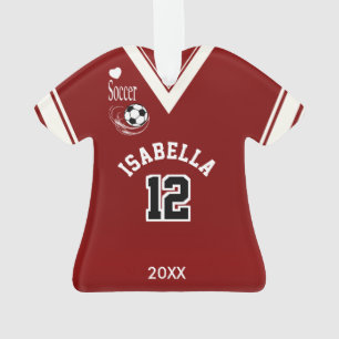 Dark Red Soccer Shirt Ornament