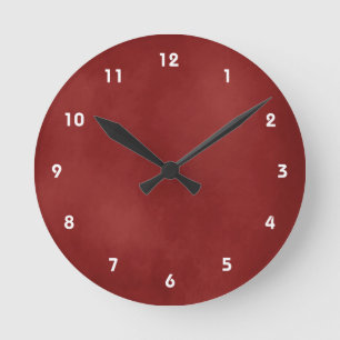 Dark Red Soft Texture Look Wall Clock