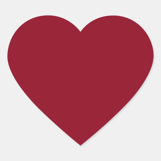 Dark red solid colour heart sticker (Front)