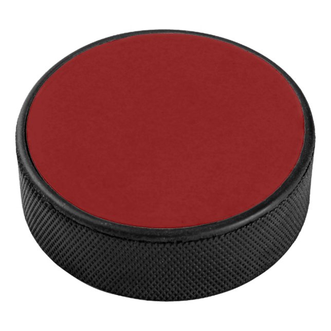 Dark Red Solid Colour Hockey Puck (3/4)
