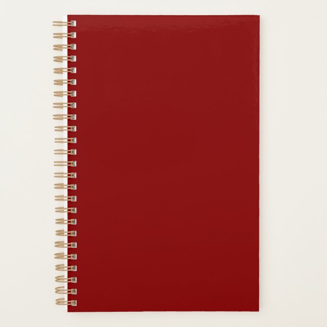 Dark Red Solid Colour Planner (Front)
