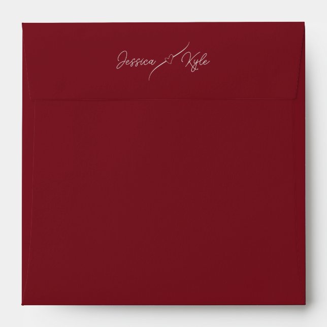 Dark Red solid Stationery Coloured Envelope (Back (Top Flap))