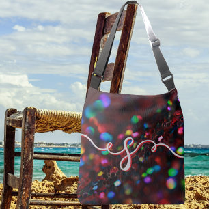 Dark Red Sparkling Crossbody Bag