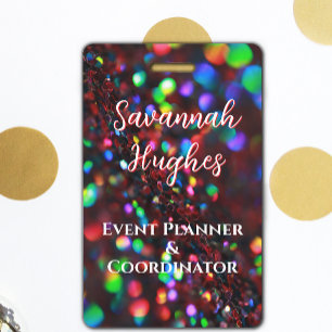 Dark Red Sparkling ID Badge