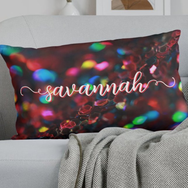 Dark Red Sparkling Lumbar Cushion (Creator Uploaded)