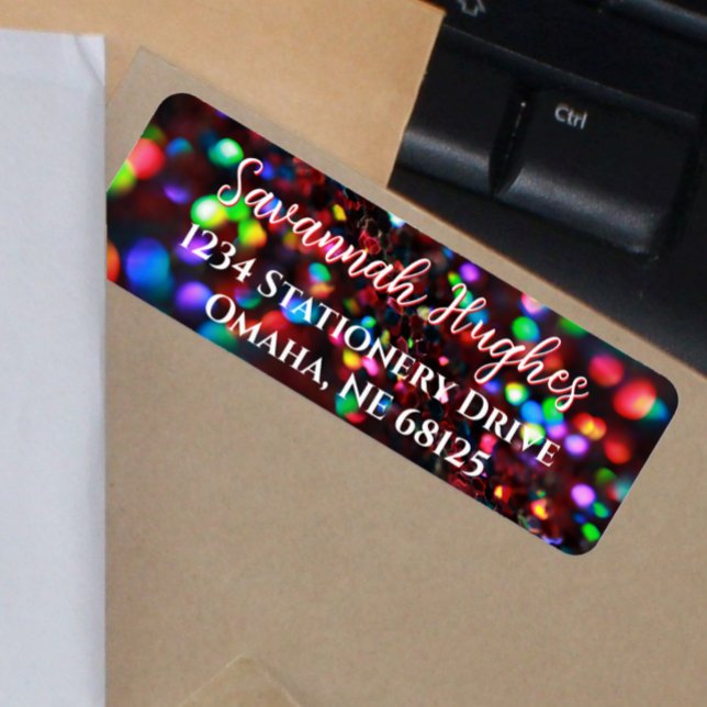 Dark Red Sparkling Return Address Labels (Creator Uploaded)