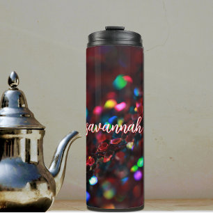 Dark Red Sparkling Thermal Tumbler