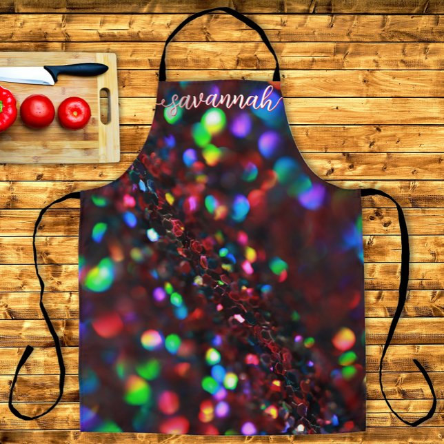 Dark Red Sparkling Work Apron (Creator Uploaded)