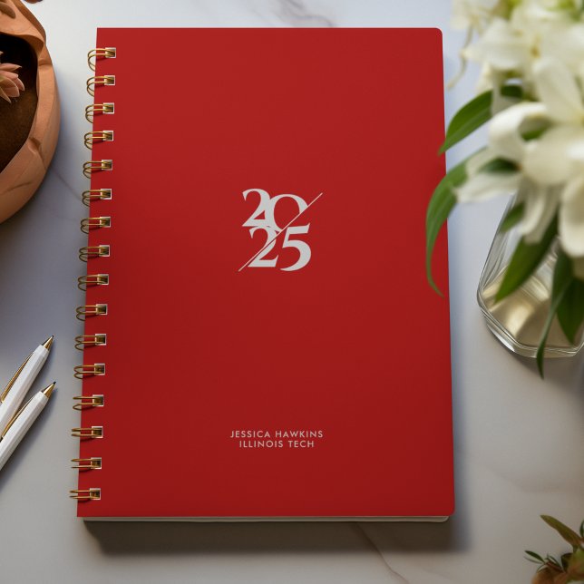 Dark Red Split Year Spiral Weekly Planner (Creator Uploaded)